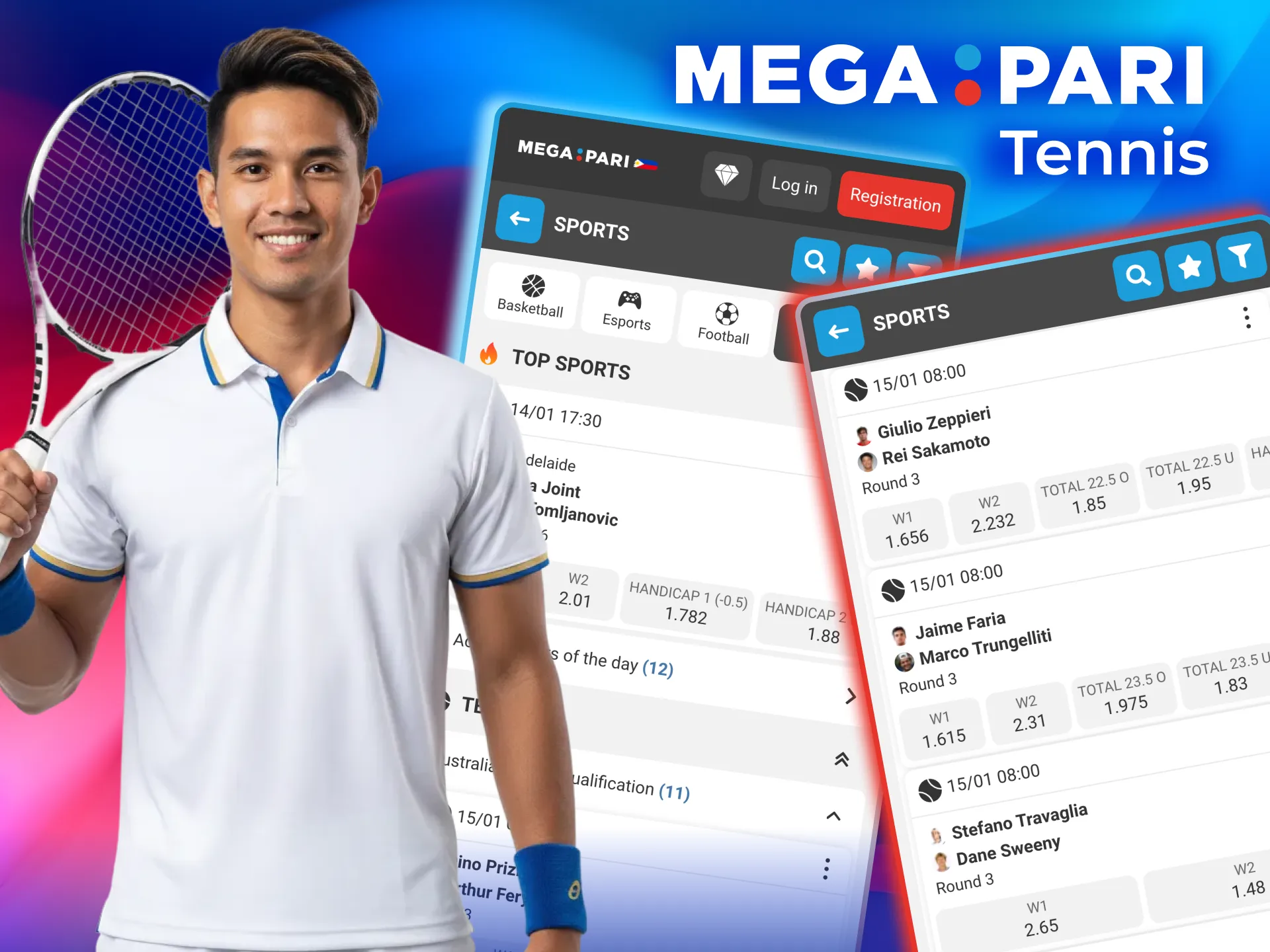 Megapari tennis betting includes player props, handicaps, and live momentum markets.