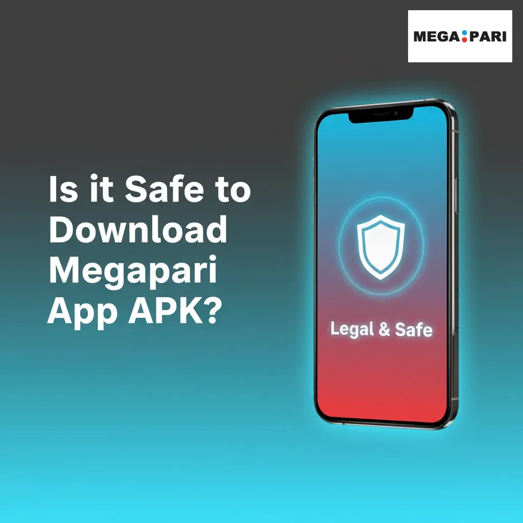 Megapari app APK with lock icon, signaling licensed, SSL-encrypted security and secure gateways
