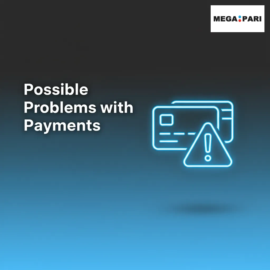 Infographic: MegaPari payment issues—OTP/app fail, name mismatch, limit exceeded, missing crypto tag, bonus not credited.