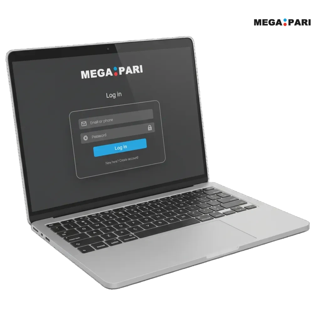 MegaPari Afflinkers login page for Philippine users: email/phone/ID and password fields, 2-step verification option.