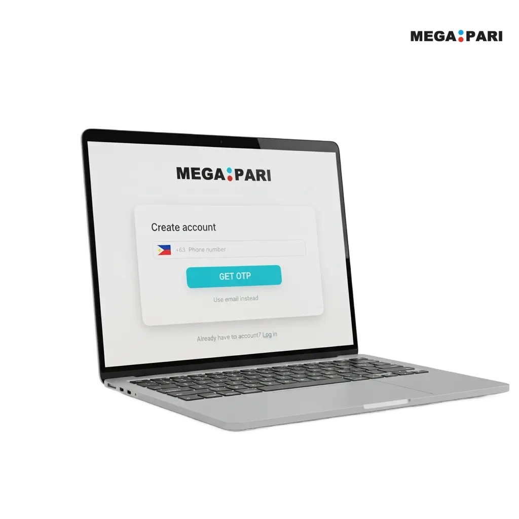 MegaPari Philippines registration: phone, email, social, or one-click; deposit, bet, withdraw; 200% bonus up to ₱27,000.