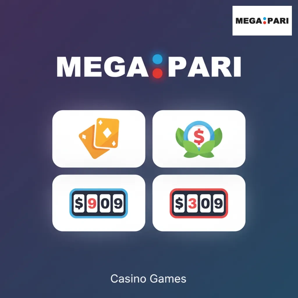 Collage of casino games: slots, live dealer baccarat and roulette, blackjack, poker, Sic Bo, crash, game shows, instant win.