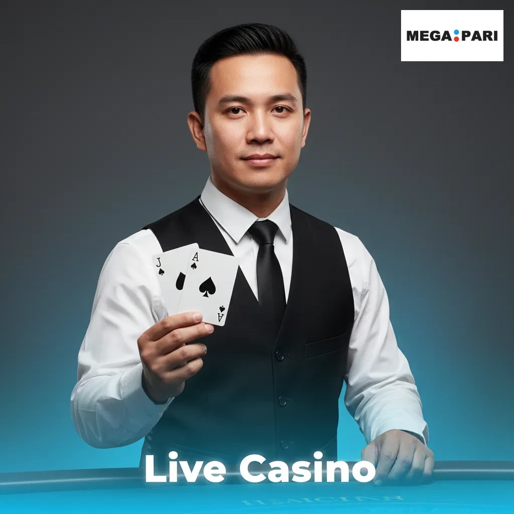 Live casino with real dealer at studio table, on-screen chat; games: Roulette, Blackjack, Baccarat, Game Shows, Andar Bahar.