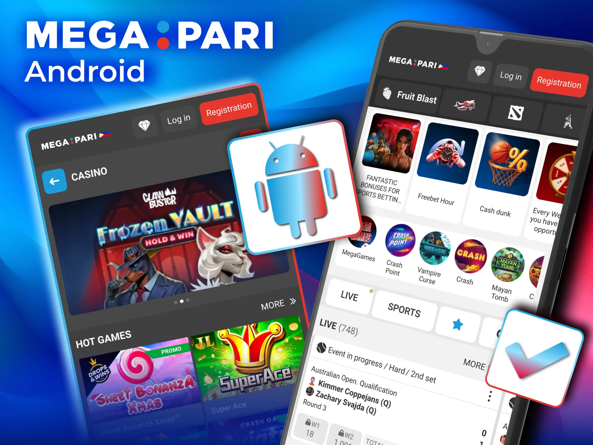 Megapari Android app offers fast betting and casino play anywhere.