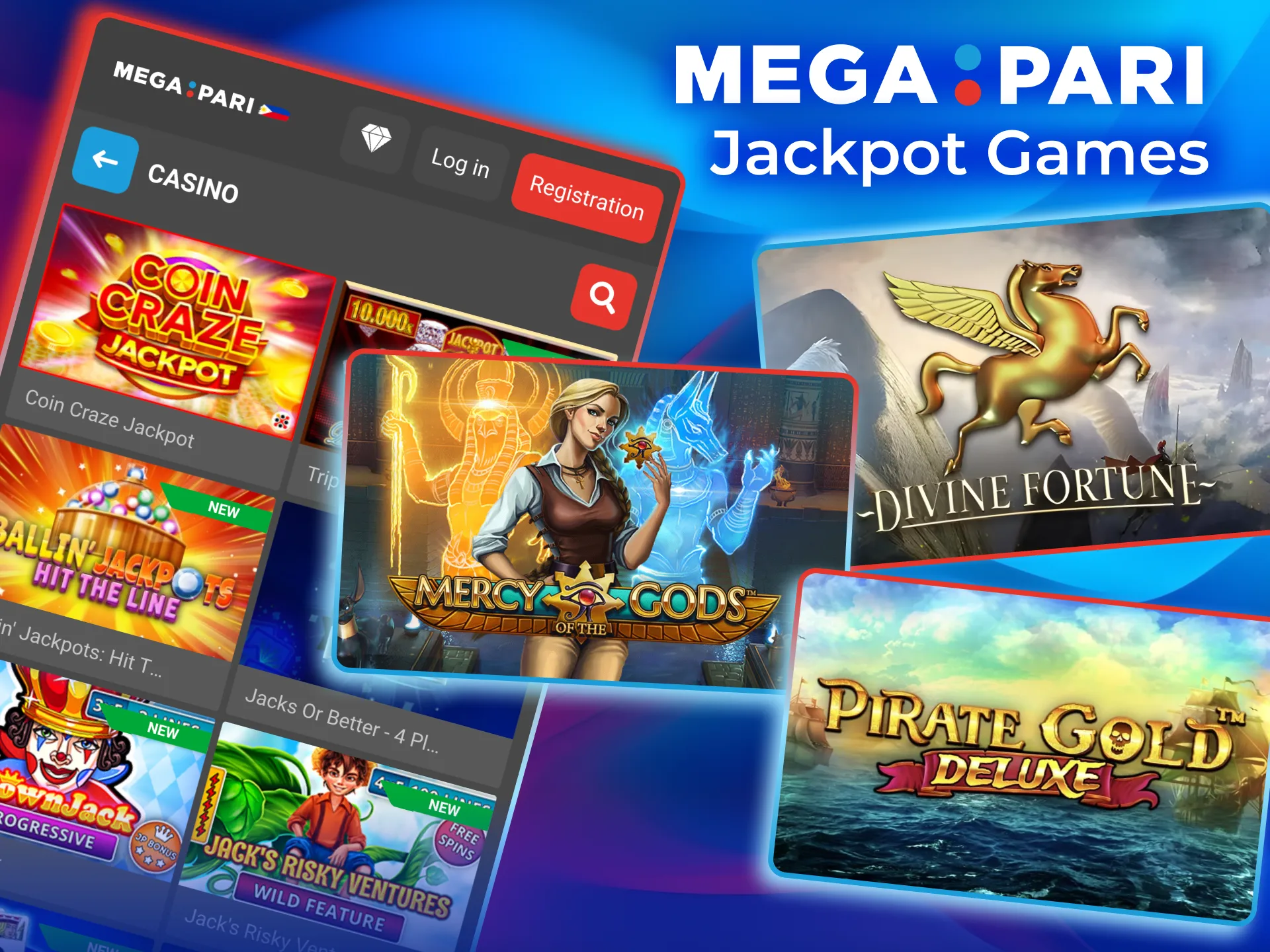 Chase big wins with Megapari jackpot slots including Mega Moolah.