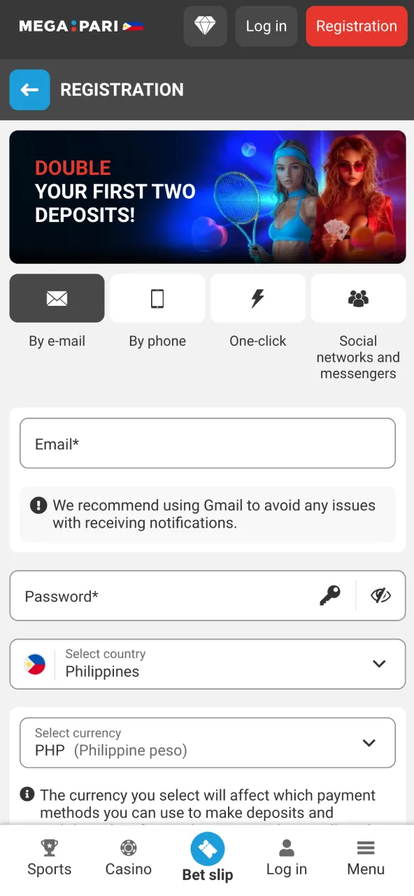 Join Megapari by registering in app.