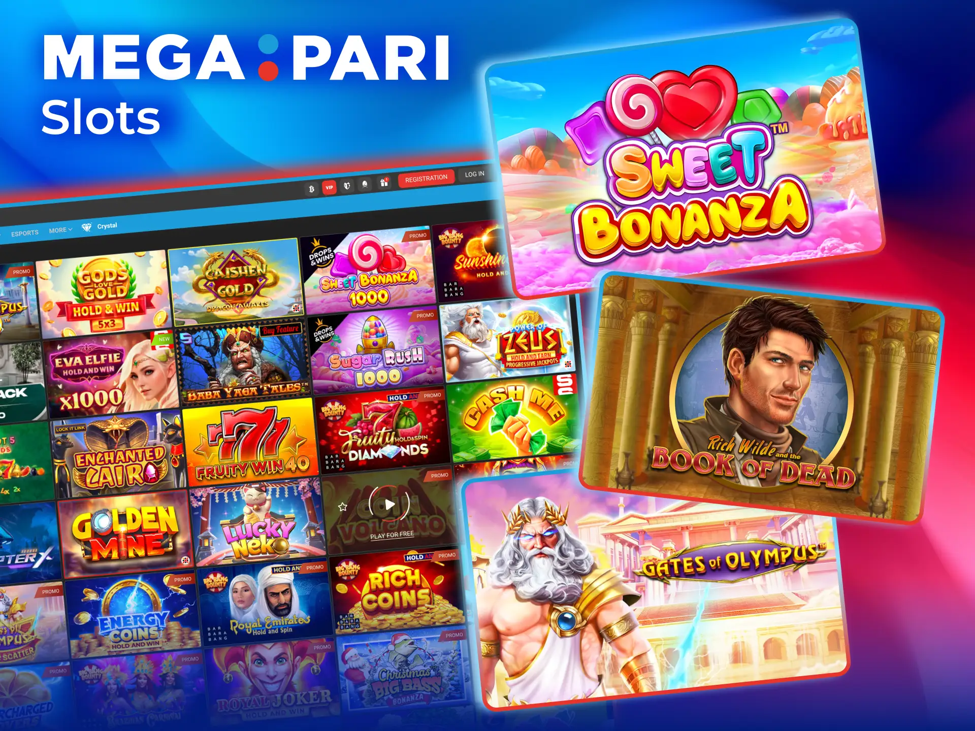 Spin Megapari slots like Gates of Olympus, Sweet Bonanza, and Starburst.