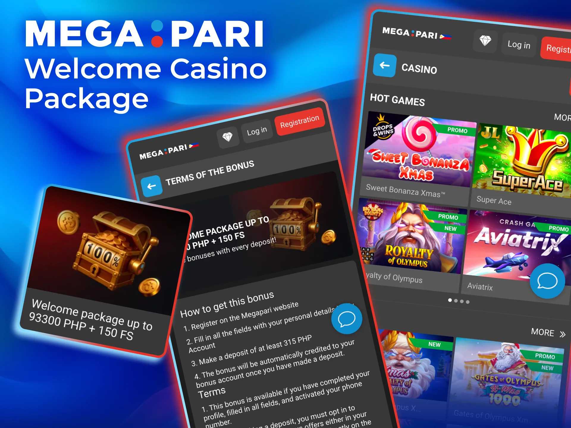 Get Megapari welcome casino package including free spins and deposit bonuses.
