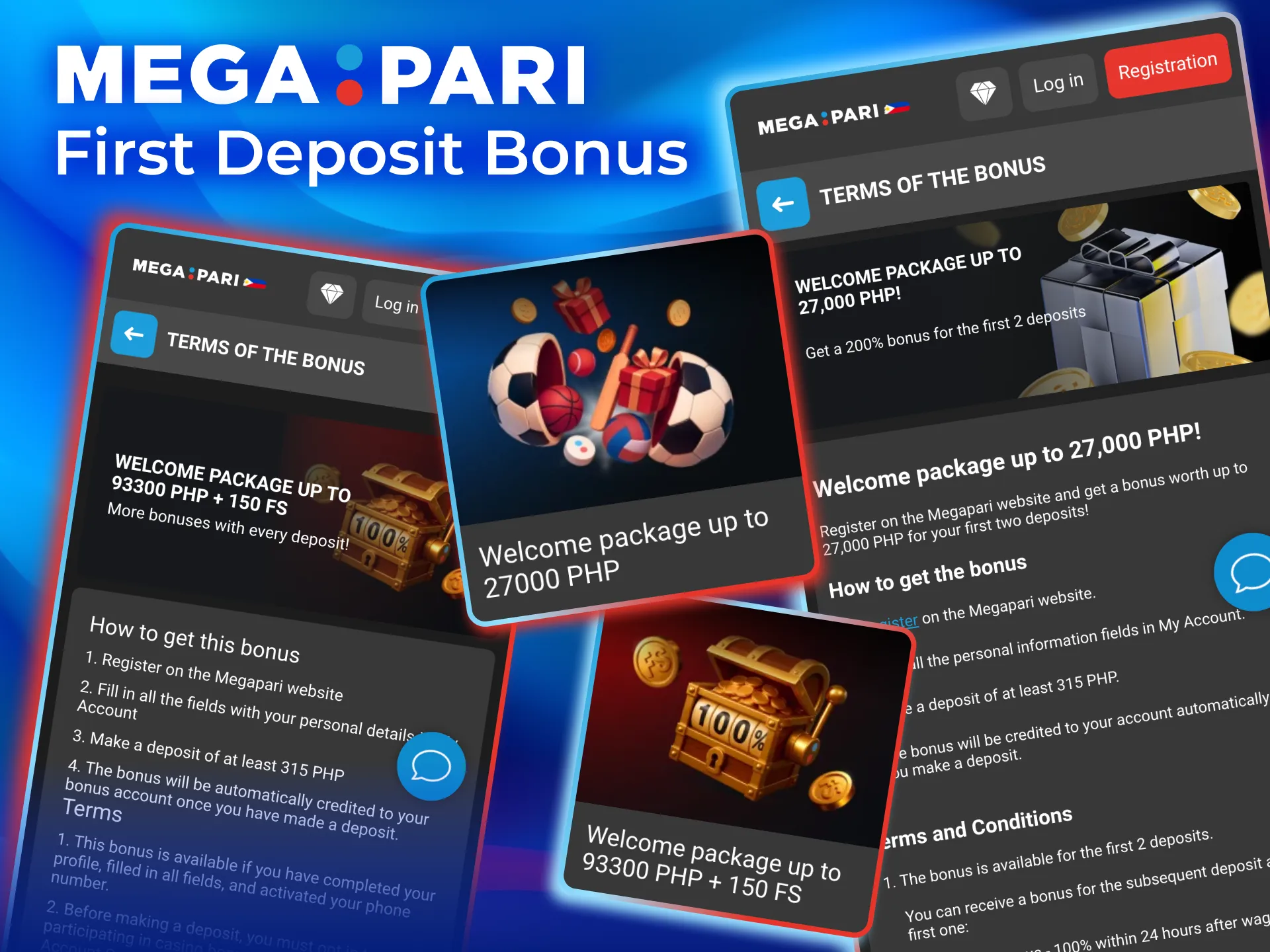New Megapari players receive a 200% bonus on the first 2 deposits, with wagering requirements.