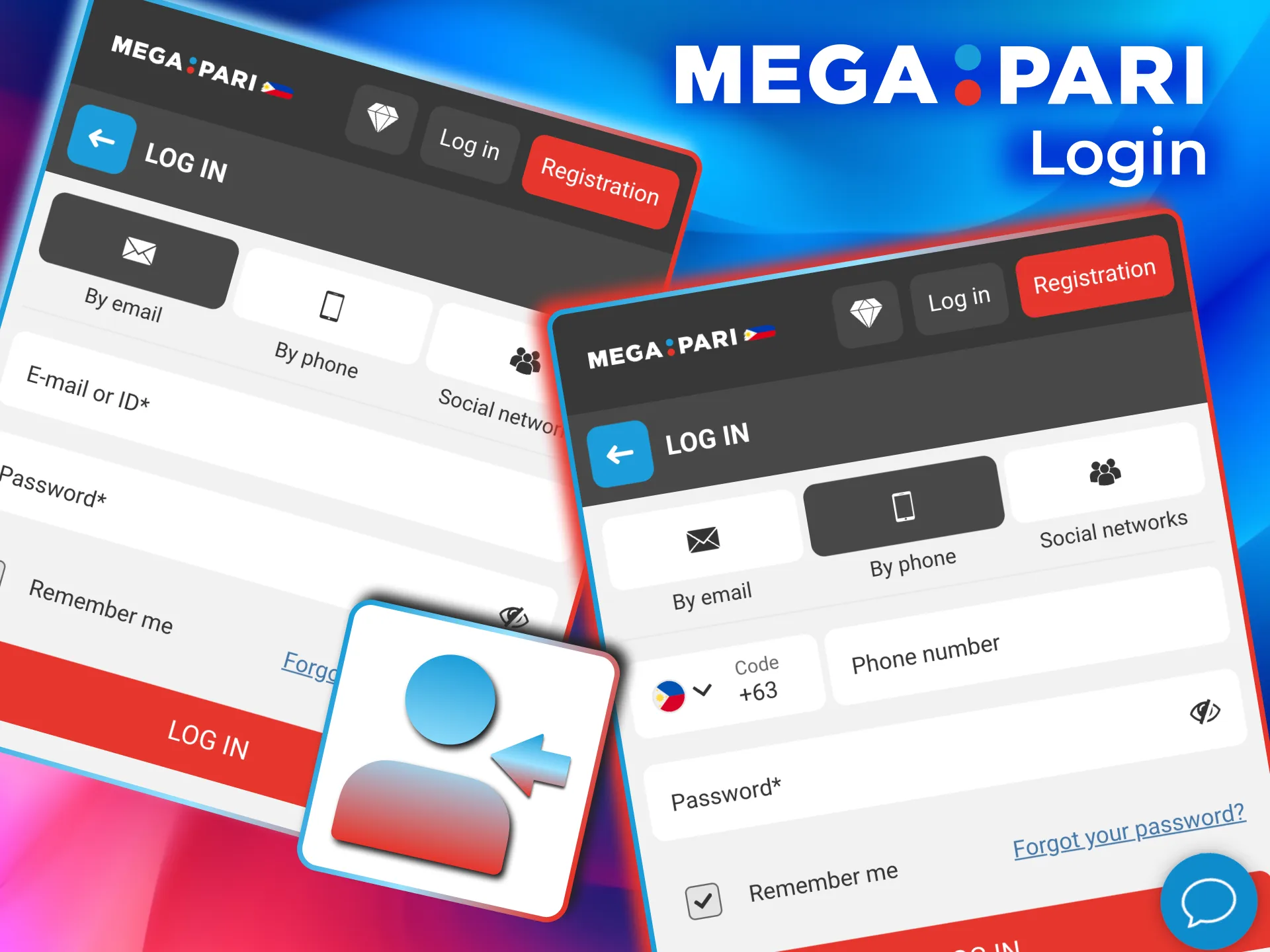 On Megapari, sign in with your email, phone, or social account, and complete 2FA if prompted.