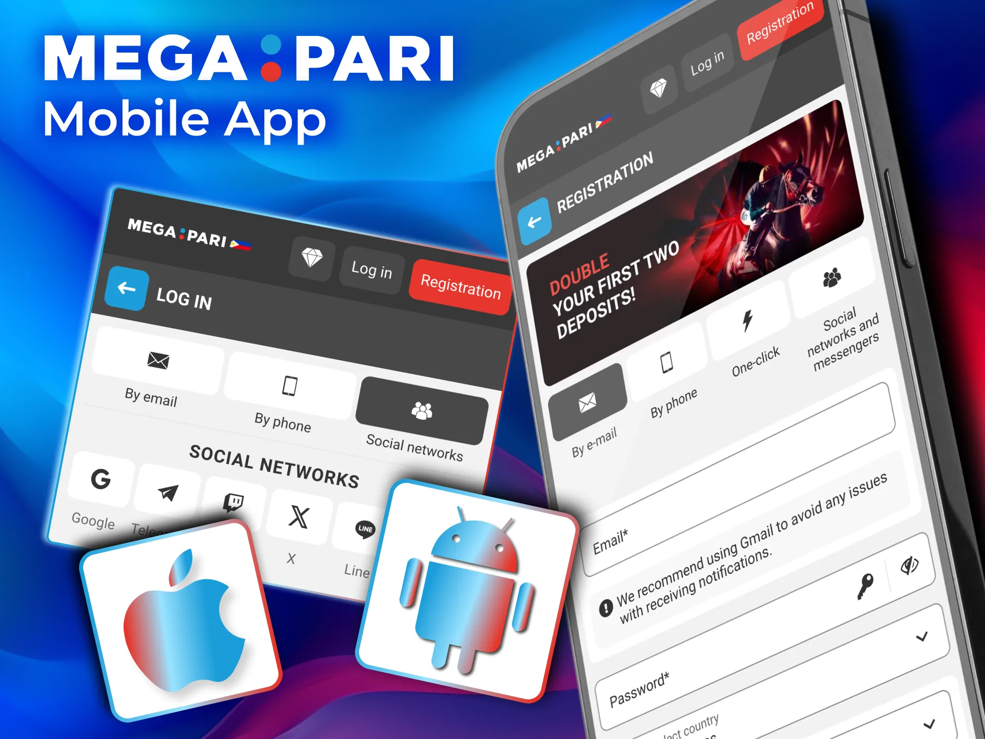 Install the Megapari mobile app or use PWA on iOS to register and start betting with ease.